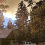 The Jolly Mountain Fire has spread to 20.975 acres, or 32.8 square miles and has caused 1,000 evacuations. As of Tuesday morning, the fire was zero percent contained. Photo courtesy of Harvey Moyer