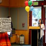 Issaquah Schools Foundation Cultural Bridges Program Manager Margarita Leas tells of her personal experience immigrating from Colombia to the U.S. Nicole Jennings/staff photo