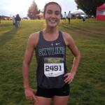 Photo courtesy of Susan Schlepp                                Skyline Spartans Cross Country runner Geneva Schlepp broke the Skyline High School 5K school record at the Nike Twilight Invitational Golf Course in Marsyville on Sept. 30. Schlepp, who is asenior, clocked a time of 18:03.9 on the course.