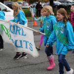Local Girl Scouts proudly carry their flag. Nicole Jennings/staff photo