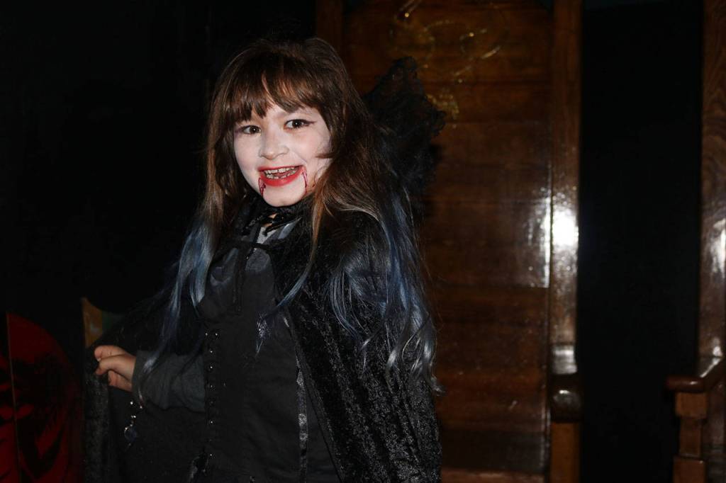 This little vampire may look like the picture of sweetness, but she made an Issaquah/Sammamish Reporter journalist scream at the Nightmare&rsquo;s press night. Nicole Jennings/staff photo