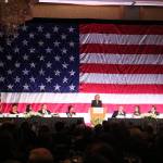 DeVos addresses the crowd at the Washington Policy Center&rsquo;s annual dinner at the Hyatt Regency on Friday. Nicole Jennings/staff photo