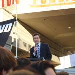 Washington Attorney General Bob Ferguson describes how his office has sued Trump 19 times this year. Nicole Jennings/staff photo