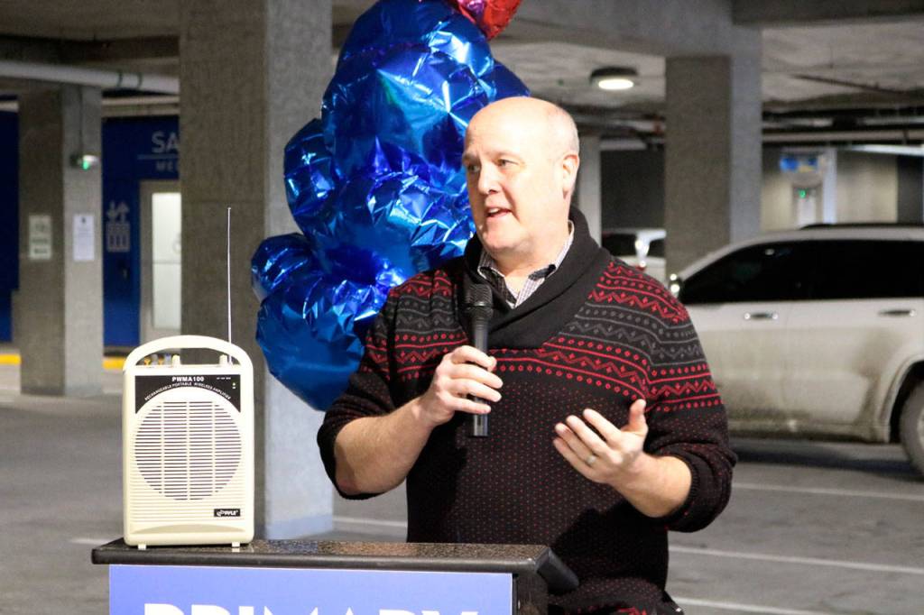 Overlake President and CEO J. Michael Marsh said having an Overlake Clinic in the community will prevent citizens from having to drive outside of the city to get medical attention. (Evan Pappas/Staff Photo)