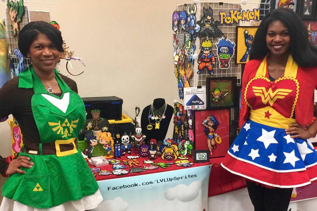 Lvl Up Sprites replace pixels with beads. Courtesy of GeekCraft Expo