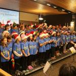 The Blackwell Elementary School Choir performs in the city council chambers. (Evan Pappas/Staff Photo)