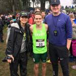 Photo courtesy of Troy Anderson                                Eastlake Wolves senior cross country runner Nate Pendleton, center, rose to the occasion in the final race of his high school career. Pendleton captured 49th place, clocking a time of 15:55.1 at 2017 Nike Cross Nationals on Dec. 2 in Portland, Oregon.