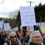 Nicole Jennings/staff photo                                Residents of Issaquah, Sammamish and beyond congregated many times in 2017 to protest 8th Congressional District Rep. Dave Reichert (R-WA) for what they saw as his lack of transparency with constituents.