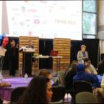 Issaquah Chamber of Commerce Director Kathy McCorry addresses the high school students at the chambers sixth annual Great Careers conference. Nicole Jennings/staff photo