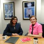Mahvash Armand, (right) the president of her Issaquah engineering firm Armand Consulting Inc., and Viola Ramphaul, the business development coordinator for Armand Consulting. Armand is passionate about mentoring women like Ramphaul, who owns Zilpa Spa in Issaquah. Carrie Rodriguez/staff photo
