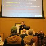 Issaquah Police Commander Paula Schwan discusses personal safety and de-escalation of threats. Nicole Jennings/staff photo