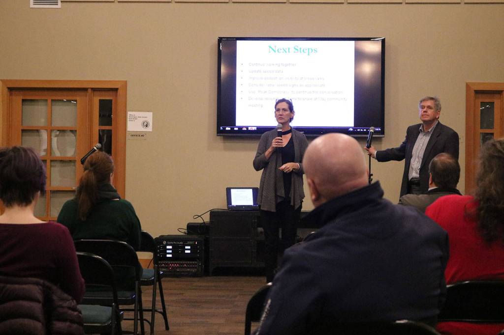Mayor Mary Lou Pauly, left, and Transportation Manager Kurt Seemann, right. Nicole Jennings/staff photo