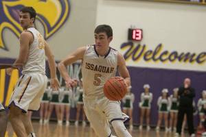 Photo courtesy of Don Borin/Stop Action Photography                                The Issaquah Eagles boys basketball team won their third consecutive game courtesy of a 58-48 win against the Skyline Spartans in a rivalry contest on Jan. 19 in Issaquah. Issaquah improved its overall record to 8-7 with the win while Skyline dropped to 10-5 overall. Issaquah senior guard Cam Roorda (pictured) drives to the hoop against Skyline.