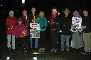 Members of Preserve Providence Heights gathered for a candlelit vigil on Dec. 21. Photo courtesy of Preserve Providence Heights