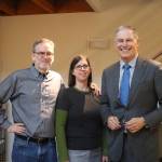 Homeowners Bryan Bell and Karin Weekly gave Gov. Jay Inslee a special tour of their zero net energy townhouse in the Issaquah Highlands. Photo by Nicole Jennings