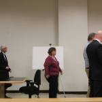 Mo Radcliffes mother Cathy Whiteman center, prepares to make a statement about her son. Nicole Jennings/staff photo