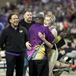 Photo courtesy of Don Borin/Stop Action Photography                                Issaquah Eagles 113-pound wrestler Carson Tanner, right, embraces Issaquah assistant coach Manny Brown after defeating Hanfords Hunter Murphey in the Class 4A 113-pound quarterfinal matchup. Tanner earned sixth place in the Class 4A 113-pound weight division. Brown was named KingCo 4A assistant coach of the year during the 2017-18 season.