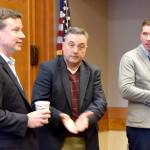 Legislators from Washingtons 5th District, from left, Mark Mullet (D-Issaquah), Jay Rodne (R-Snoqualmie) and Paul Graves (R-Fall City) met with citizens in three town hall meetings Saturday, Feb. 17. (Carol Ladwig/Staff Photo)