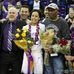 Photo courtesy of Don Borin/Stop Action Photography                                University of Washington Huskies womens senior basketball player Mackenzie Wieburg, center, shares a moment with family members and friends following the final home game of her collegiate career on Feb. 25 at Alaska Airlines Arena in Seattle. The University of California Golden Bears defeated the Huskies 83-67 in the Pacific Conference 12 matchup. Wieburg, who is a 2014 graduate of Issaquah High School, went 3-for-6 from the field and scored seven points in the contest.