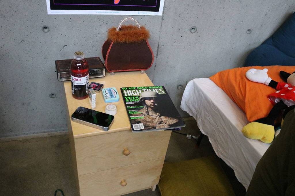 A magazine on the nightstand reveals the teens interest in drugs. Nicole Jennings/staff photo