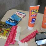 What appear to be tampons are actually flasks for storing shots of alcohol. Nicole Jennings/staff photo