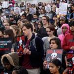 Garfield High School students stand in silence to protest gun violence. Photo by Melissa Hellmann