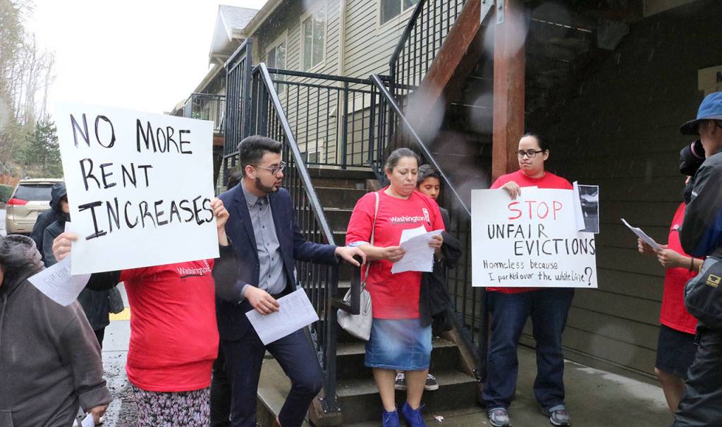 Residents speak about how excessive 10-day notices and rent increases have impacted them in the past few months. Evan Pappas/Staff Photo