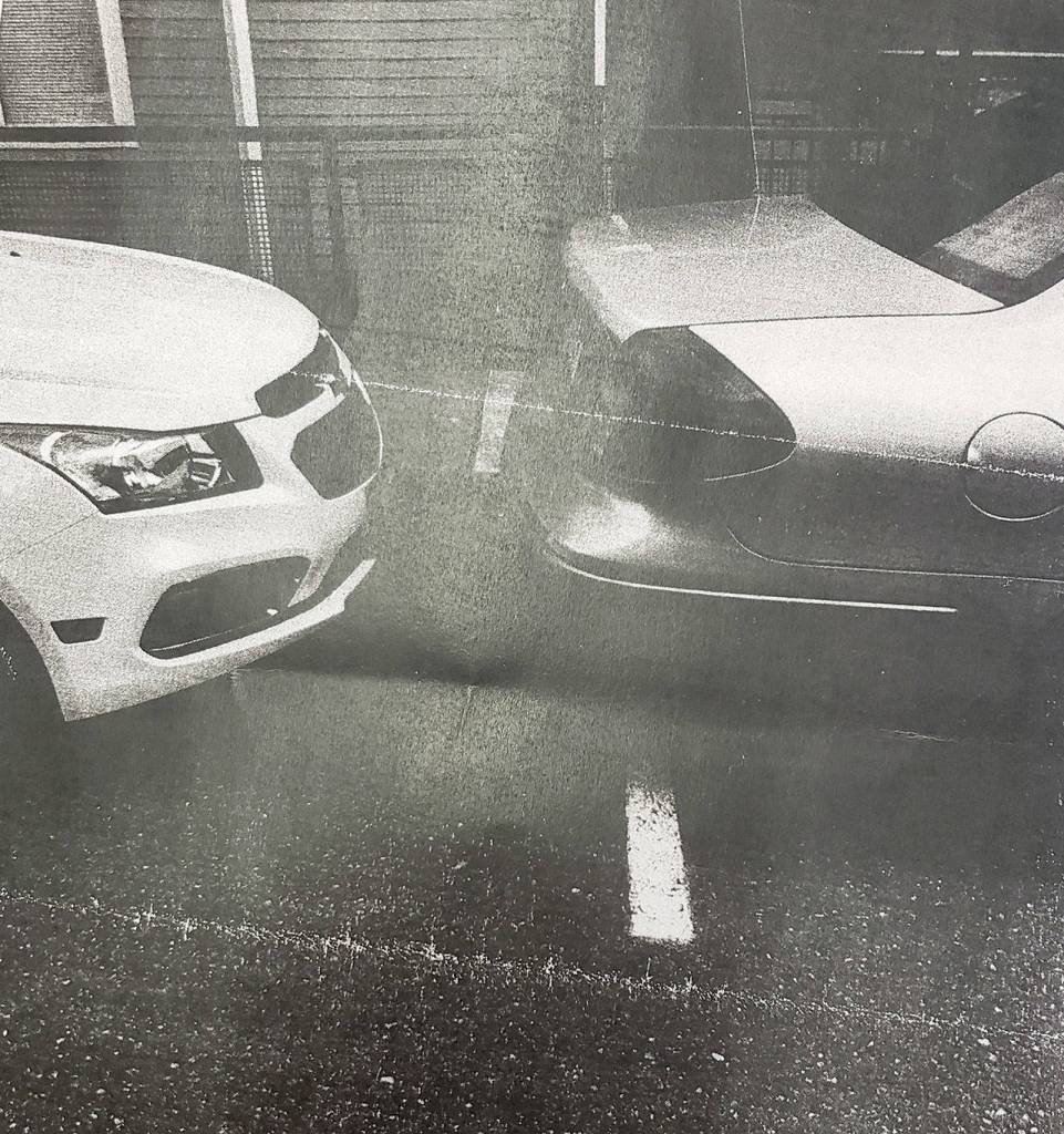 A photo Sialer took of the parking space that management said blocked access to the exit for another resident. Courtesy Photo