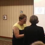 Bonnie Gudaitis, left, received the Spiritual Values Award which was sponsored by the Kiwanis Club of Issaquah. Aaron Kunkler/Staff photo