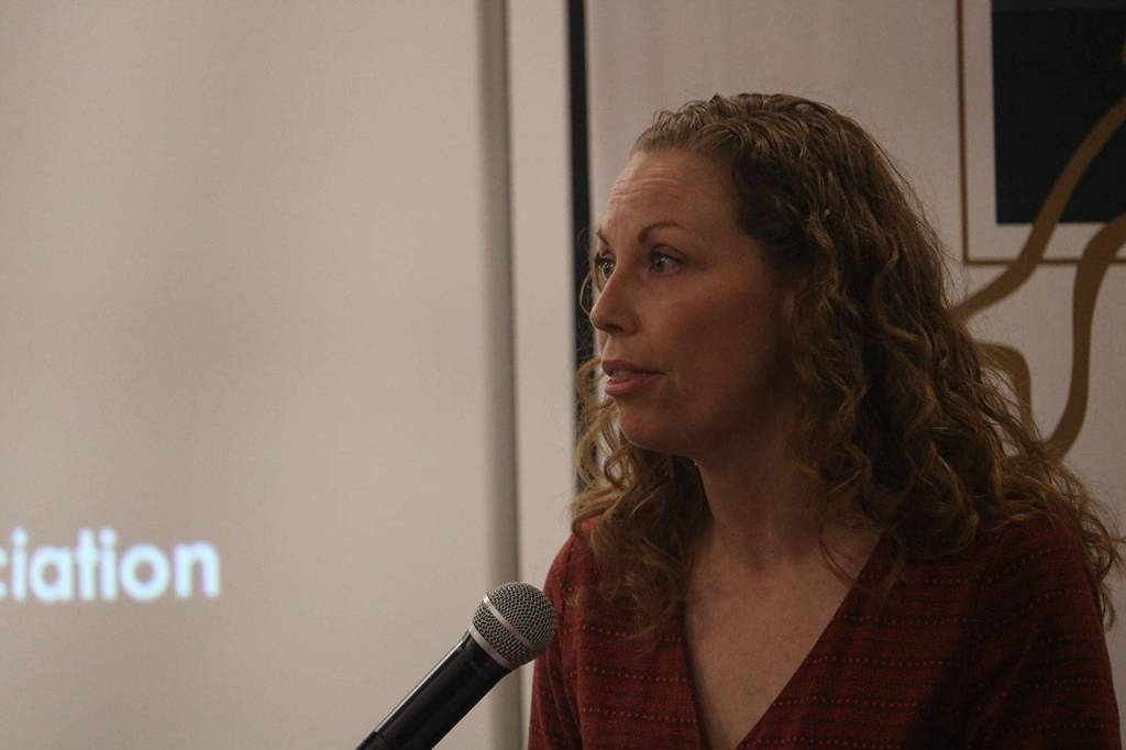 Carolyn Santos was presented with the IEA Education Advocate of the Year award sponsored by the Issaquah Education Association. Aaron Kunkler/Staff photo