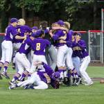 Photo courtesy of Rick Edelman/Rick Edelman Photography                                 The Issaquah Eagles baseball team celebrates after defeating the Skyline Spartans 4-2 in a winner-to-state, loser-out KingCo 4A playoff game on May 11 at Bannerwood Park in Bellevue.