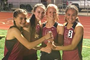 Photo courtesy of Troy Anderson                                The Eastlake Wolves 1600 relay team consisting of Brooke Manson, Azita Balsara, Alexia Bryant and Isobel McCann captured second place at the KingCo 4A championships on May 11 at Skyline High School in Sammammish. The Wolves quartet clocked a time of 4:01.92, which set a new Eastlake High School record in the event.