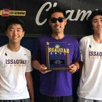 The Issaquah Eagles tennis doubles squad consisting of Charlie Suh and Lucas Pastor won the Class 4A state tournament on May 26 in Richland.                                Photo courtesy of Patrick Nam