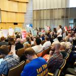 The public awaits the commencement of the special meeting on the head tax. Photo by Melissa Hellmann
