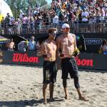The doubles team consisting of Taylor Crabb (Honolulu, Hawaii) and Jake Gibb (Bountiful, Utah) earned first place in the mens AVP Seattle Beach Open volleyball championship match on June 25 at Lake Sammamish State Park in Issaquah. The duo of Crabb/Gibb, which were the No. 3 seed coming into the tourney, defeated the No. 1 seeded squad of Phil Dalhausser/Nick Lucena 2-0 (21-16, 21-19) in the finals.                                Its a huge feat to play in the finals, especially against a team like Nick and Phil, who are one of the greats, Gibb said in a press release. It was a solid match and we tried to remain calm and be consistent throughout it.                                Photo courtesy of Rick Edelman/Rick Edelman Photography