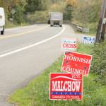 Changes to the Issaquah land use code that governs public right-of-way signage, such as political signs, are being discussed by the city council for a possible decision later this year. Sammamish approved their own changes, and added that Electronic Reader Boards would not be allowed.File Photo