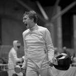 Matthew Comes unleashes his emotions during a Division 1 match at nationals. Photo courtesy of Camille Simmons