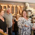 Joelle Gibson gives a speech about the history of the business and what it has been like moving to Snoqualmie. Evan Pappas/staff photo