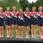 Renee Rockett can be seen standing second to left with her teammates. Courtesy photo/Denise Rockett.