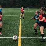 The Eastlake Wolves girls soccer team conducts a Monday morning practice sessions on Aug. 27 in Sammamish. Shaun Scott/staff photo