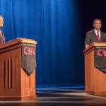 Kim Schrier and Dino Rossi met at their first and only debate at Central Washington University where they clashed over health care, gun safety and taxes. Photo courtesy of David Dick, CWU