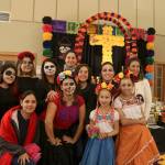 Several of the volunteers and community members at the Day of the Dead celebration on Nov. 3. From left: Adriana Hernandez Chavez, Adriana Hernandez Hernandez, Nayeli Muñoz, Alicia Spinner, Mariana Garza Lopez, Marisol Visser, Hilda Leal, Selen Soto Gonzalez y Daniela Reveles. Evan Pappas/Staff Photo
