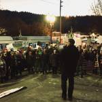 Bill Ramos, who is poised to win election to the Legislative District 5 Position 1 seat, speaks through a megaphone during a rally in Issaquah on Nov. 8. William Shaw/Staff photo
