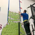 Donation tags are added to the thermometer tracking the total amount of money raised by the store for St. Jude Childrens Research Hospital. Photo courtesy of Best Buy