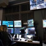 Moore monitors surveillance screens during her work day. Ashley Hiruko/staff photo