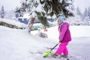 Claire Kwo, 6, plays in the snow in Sammamish on Feb. 4. Photo courtesy of Stephen Kwo.