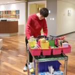 Paige Bisbee, of Bellevue is a paid employee at Davis Wright Tremaine in Bellevue. As part of the law firms inclusive program, Bisbee distributes snacks and office supplies to her co-workers. Stephanie Quiroz/staff photo.