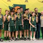 The Skyline Silver Select eighth-grade boys basketball team captured the Washington State Middle School Basketball title in the gold division on March 17 at the Spokane Convention Center. Courtesy photo