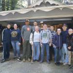 The Issaquah NJROTC cleaned Dale Browns yard and celebrated his 95th birthday on March 30. Stephanie Quiroz/staff photo