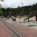 Kailan Manandic / staff photos                                 The new Issaquah Tibbetts Valley Skate Park sits next to the Issaquah Transit Center. The park opened in 2017 and was built by Grindline Skateparks, Inc.